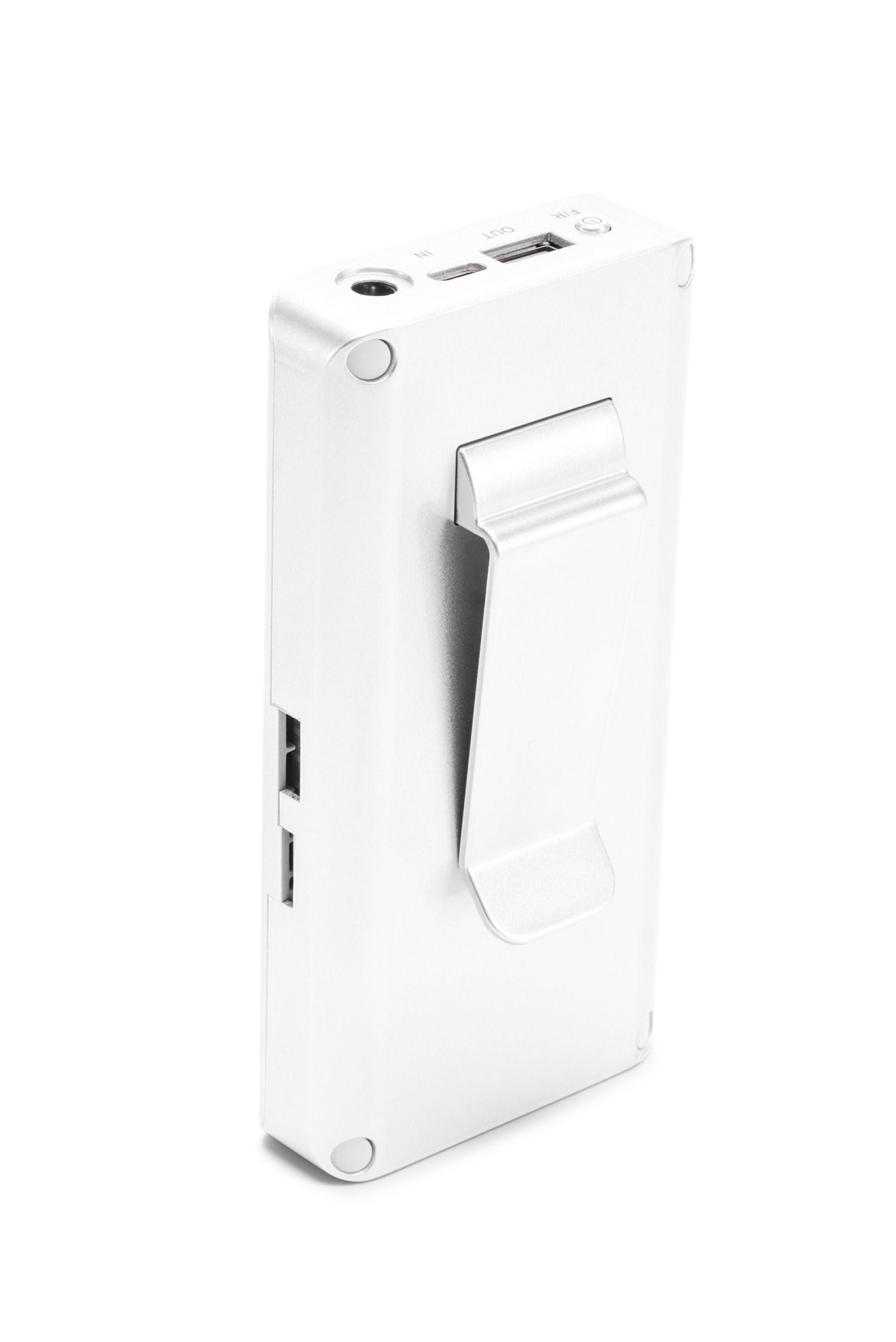 Rear of electric nail filer, ideal for finger and toe nails with belt clip showing clearly.