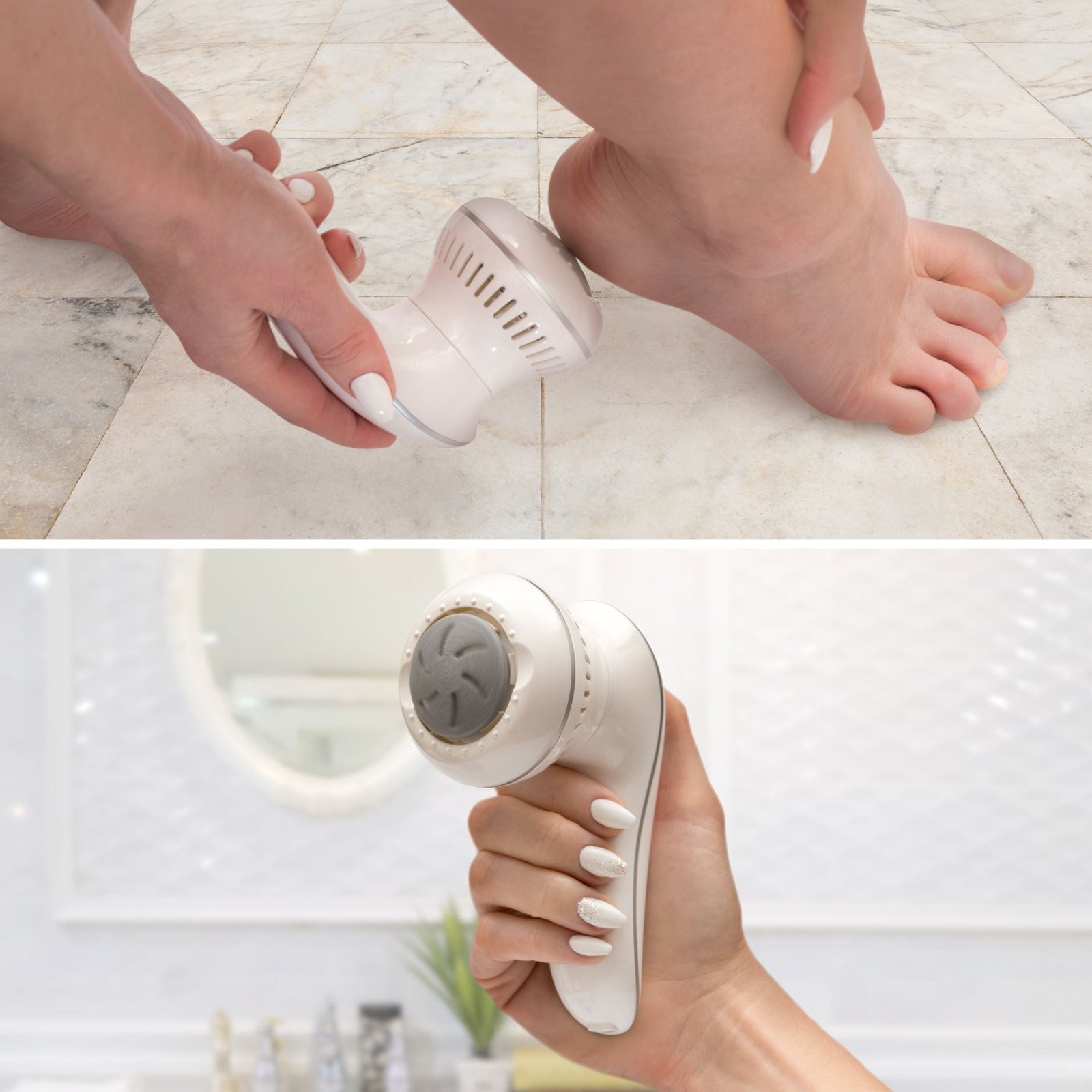 various images of 60 second spa pedi being used