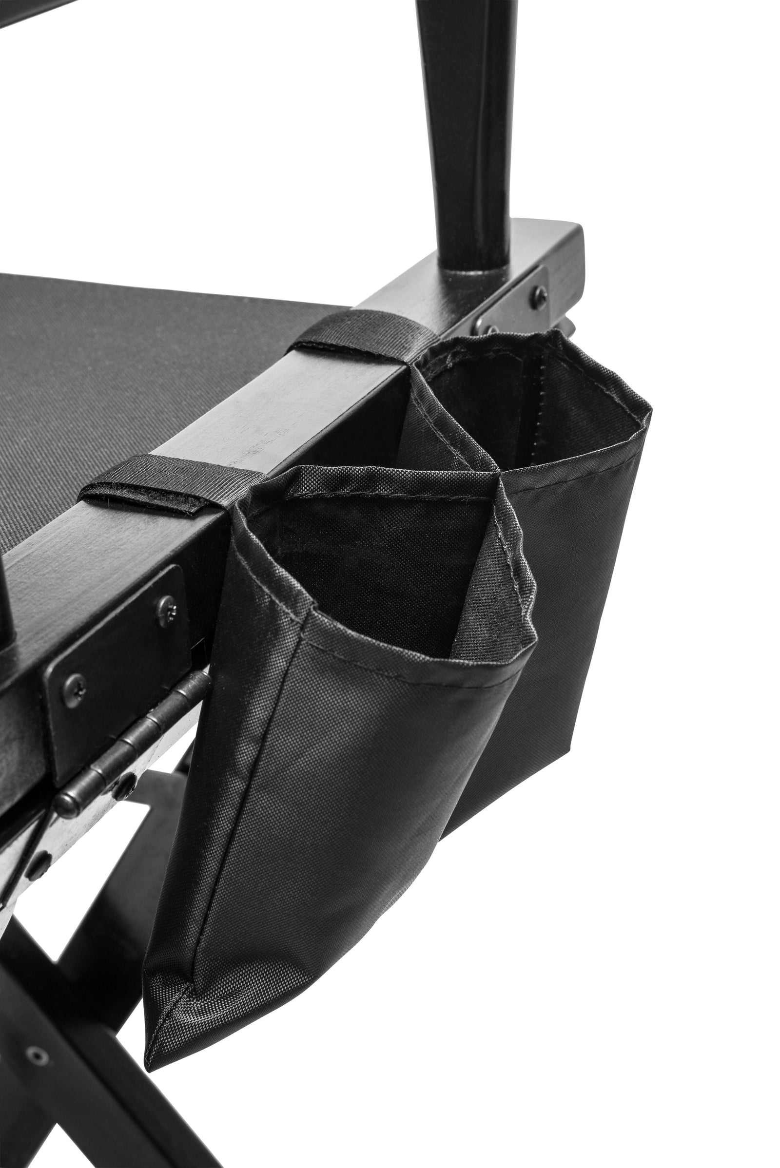 close up of removable net storage pouches