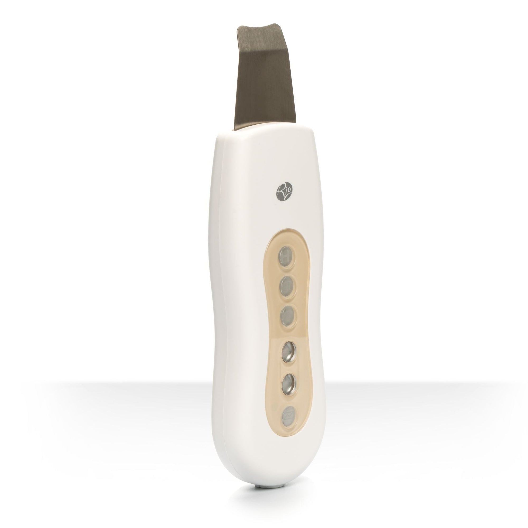 angled view of the ultrasonic facial device
