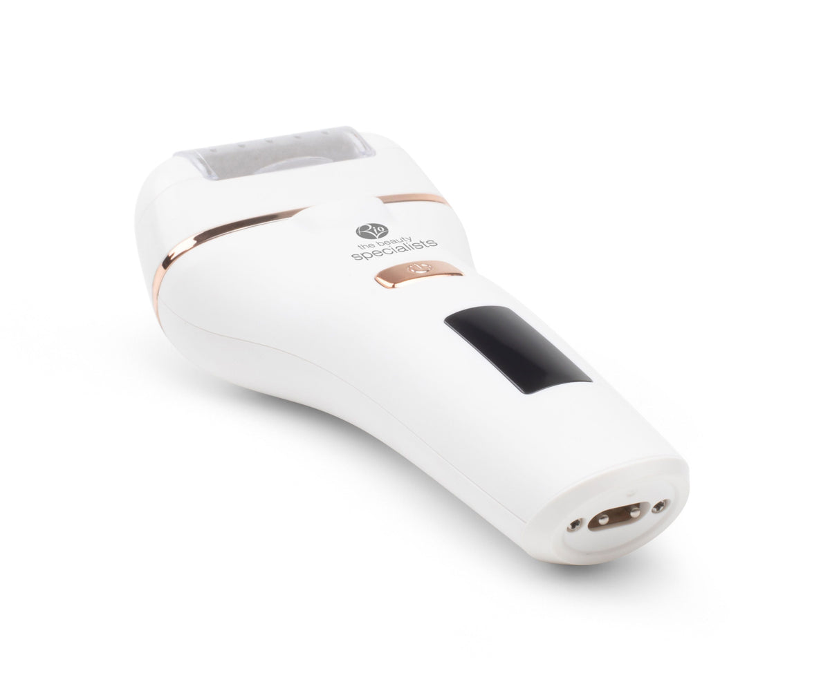 Go smooth 60 second pedi hard skin remover laid flat with charging port visible 