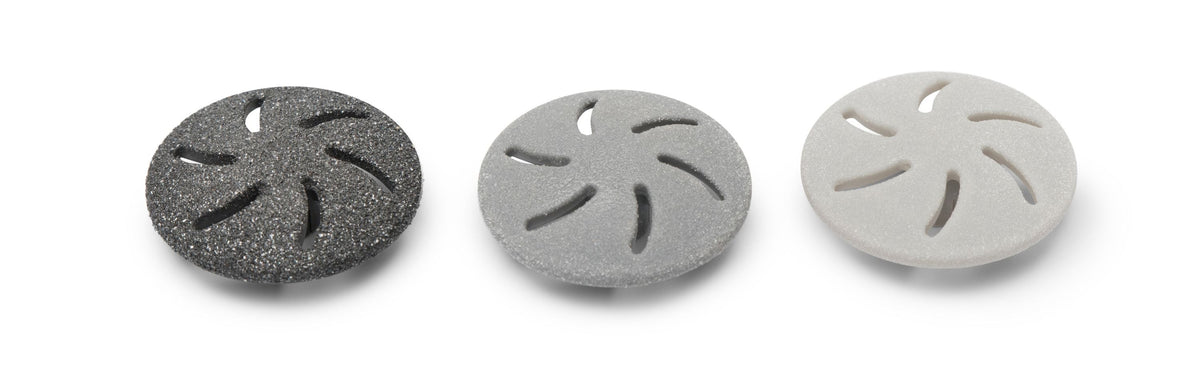 3 interchangeable sanding heads 