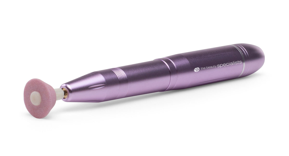 professional electric nail file with edge sanding head attached