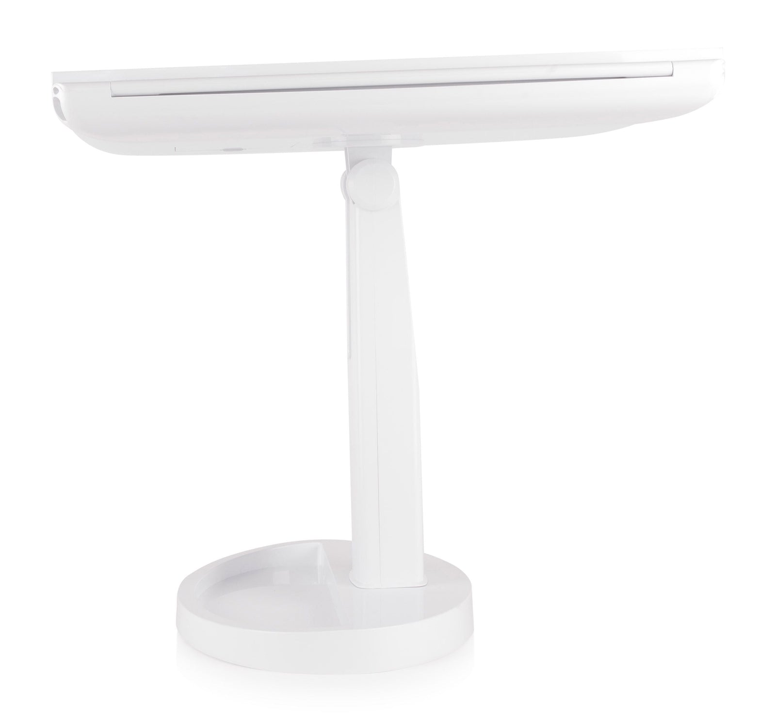 side view of rear view of Full size LED make up mirror tilted backwards