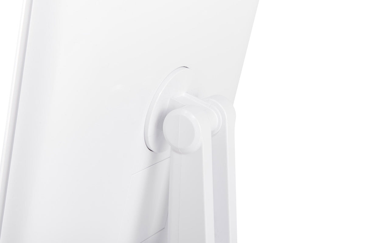 close up of rear of Full size LED make up mirror swivel attachment