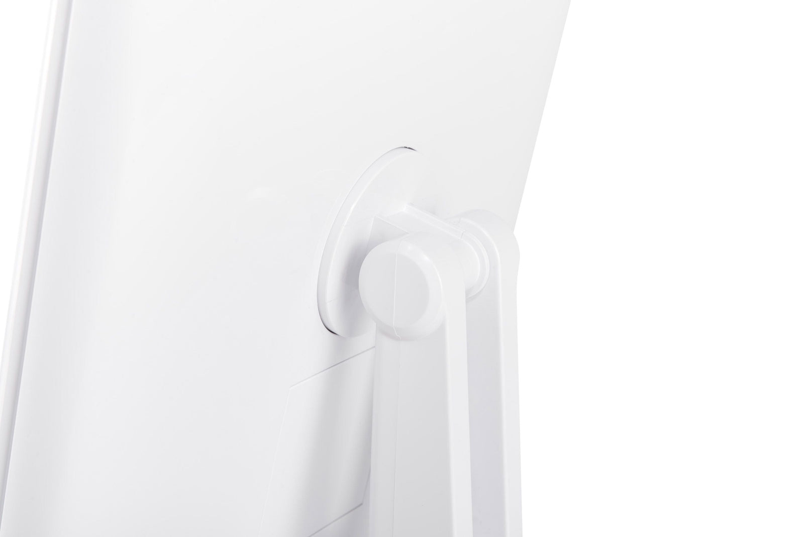 close up of rear of Full size LED make up mirror swivel attachment