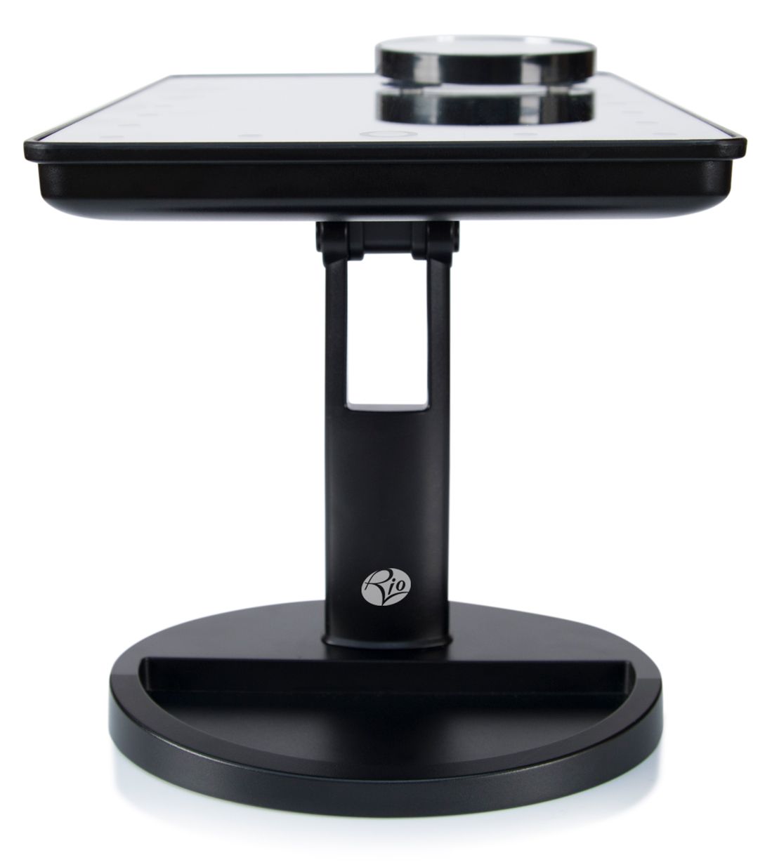 24 LED touch dimmable make up mirror tilted backwards with stand viable 