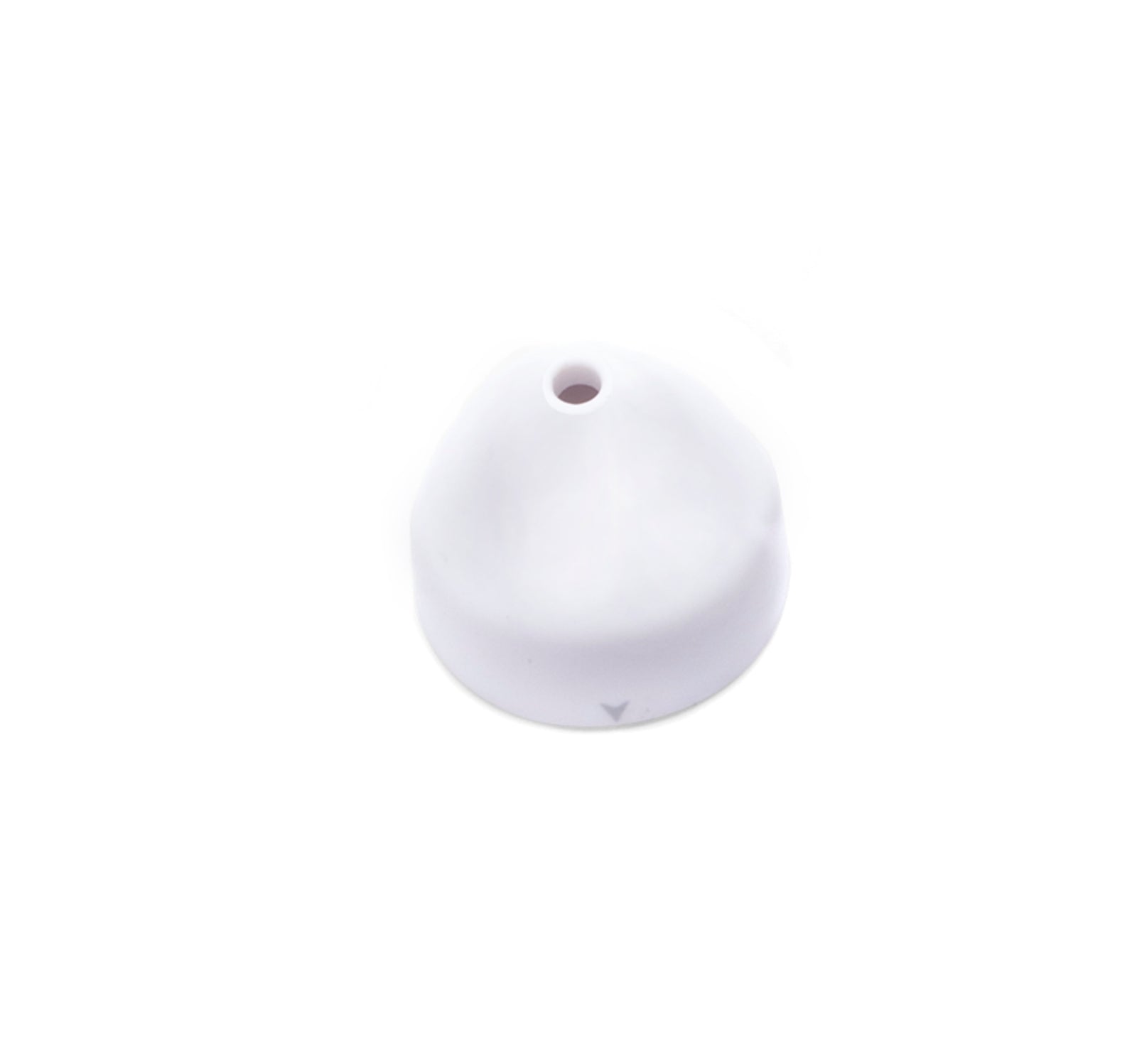 The Rio Pore Perfection Precision Treatment Head is a white, dome-shaped plastic tool with a small top hole, designed for effective blackhead removal, shown against a plain white background.