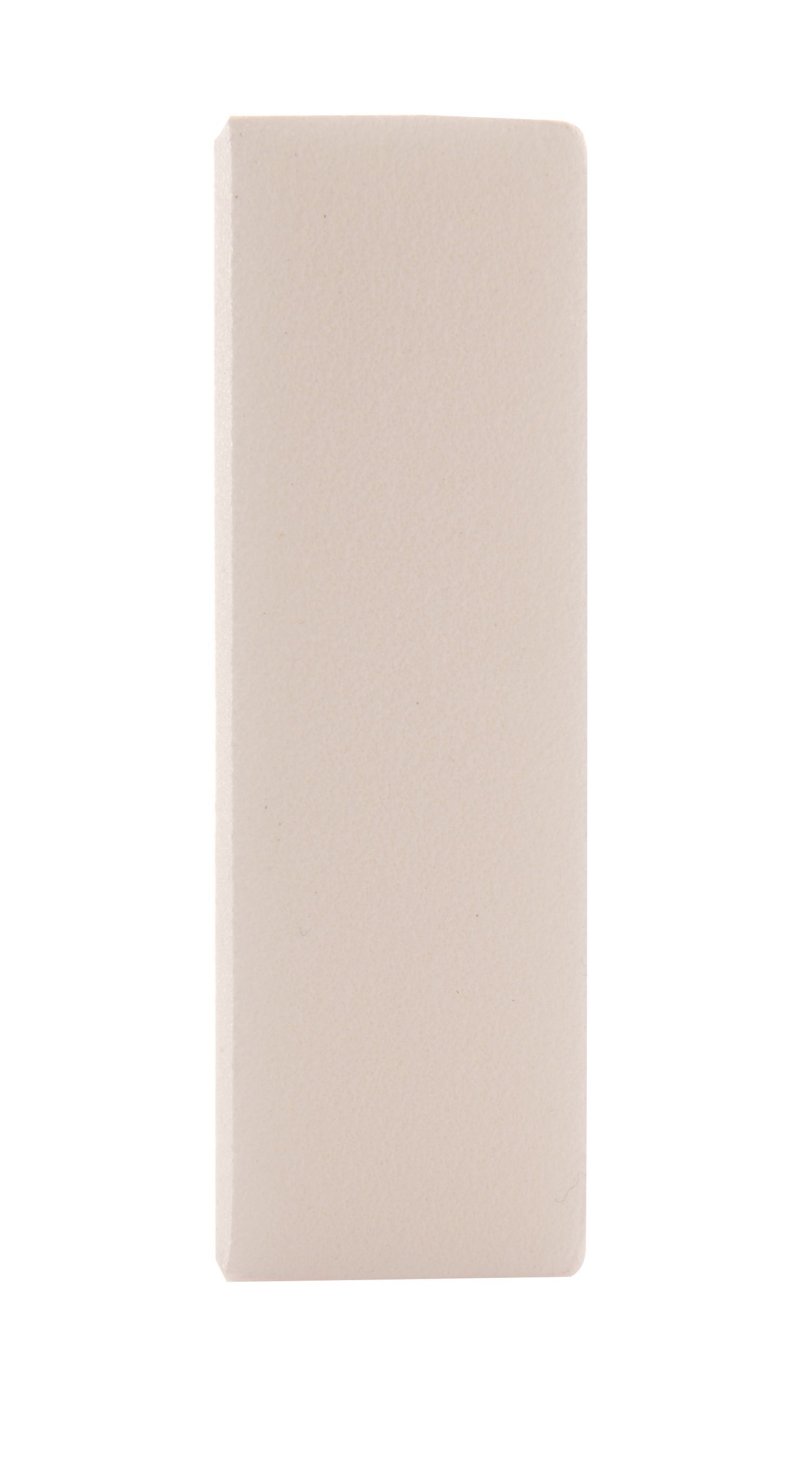 The Rio Nail Buffer Sanding Block is a plain, rectangular, light beige block with straight edges and slightly rounded corners, shown on a white background.